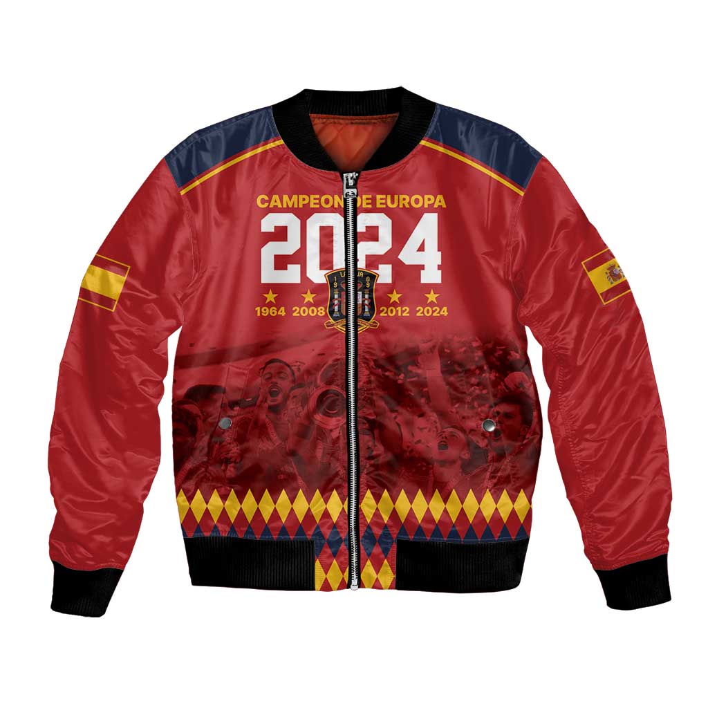 Custom Espana Campeon De Europa Bomber Jacket Spain History Champions LT9 - Wonder Print Shop