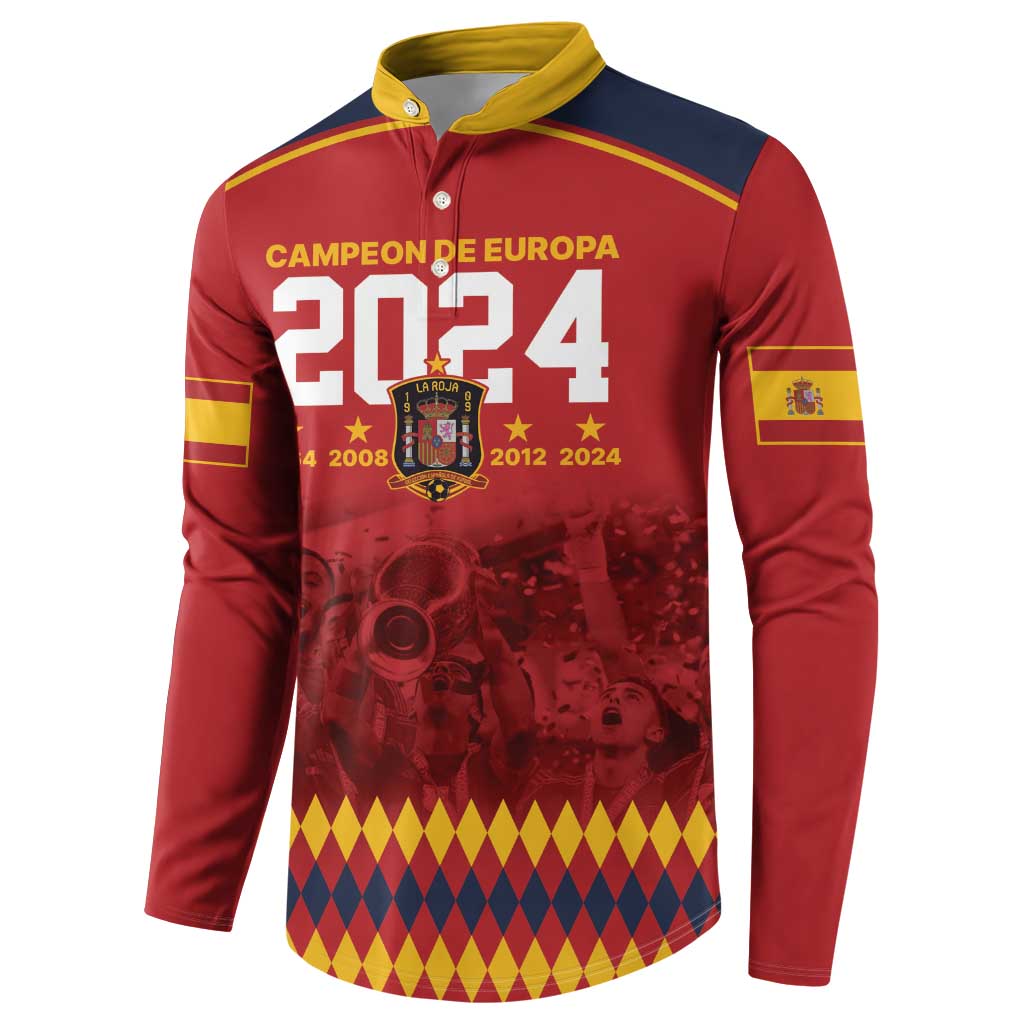 Custom Espana Campeon De Europa Button Sweatshirt Spain History Champions LT9 - Wonder Print Shop