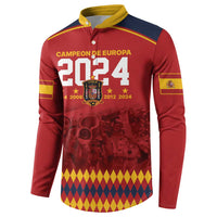 Custom Espana Campeon De Europa Button Sweatshirt Spain History Champions LT9 - Wonder Print Shop