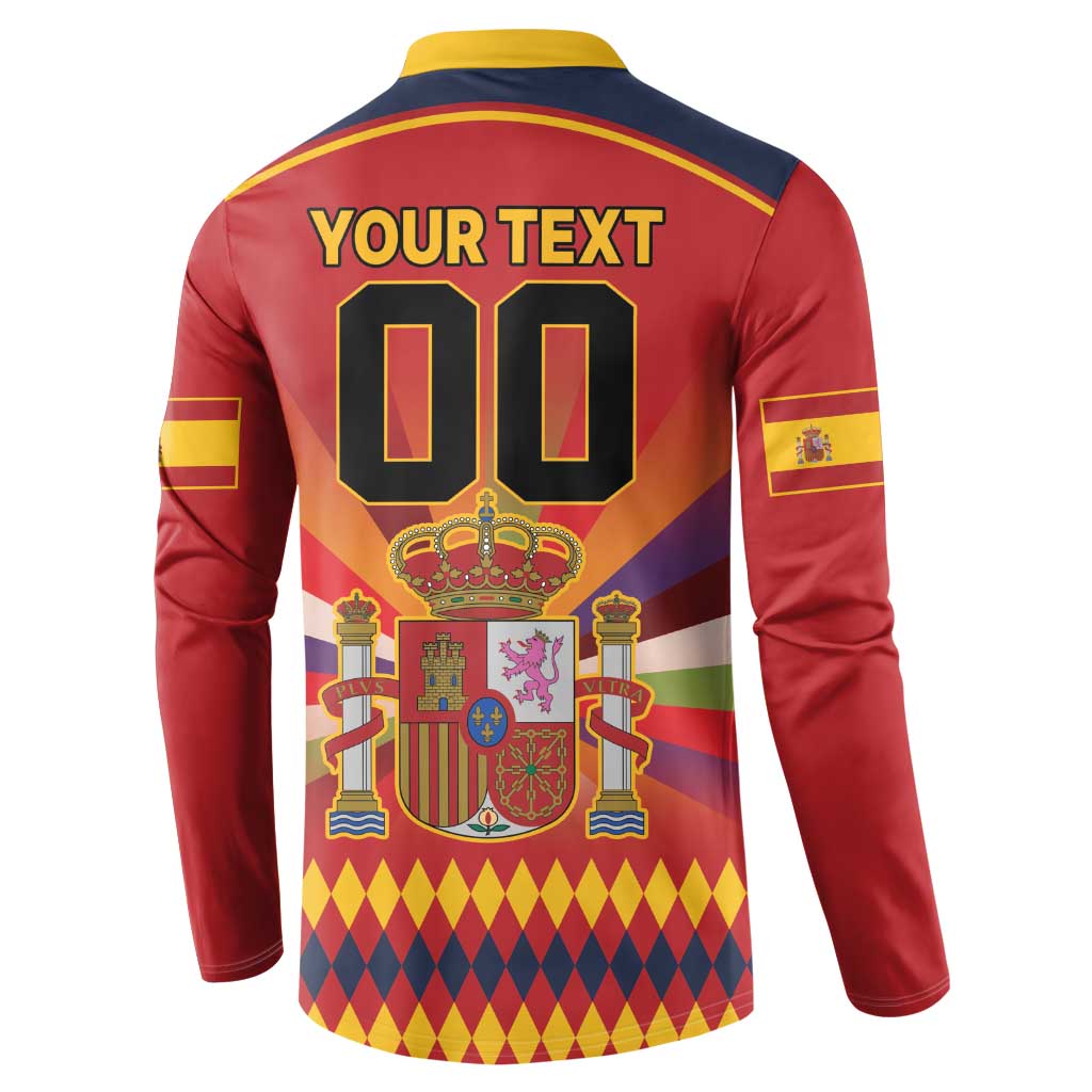 Custom Espana Campeon De Europa Button Sweatshirt Spain History Champions LT9 - Wonder Print Shop