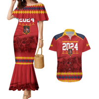 Custom Espana Campeon De Europa Couples Matching Mermaid Dress and Hawaiian Shirt Spain History Champions LT9 - Wonder Print Shop