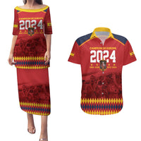 Custom Espana Campeon De Europa Couples Matching Puletasi and Hawaiian Shirt Spain History Champions LT9 - Wonder Print Shop