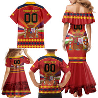 Custom Espana Campeon De Europa Family Matching Mermaid Dress and Hawaiian Shirt Spain History Champions LT9 - Wonder Print Shop