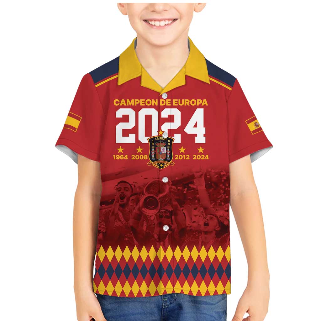 Custom Espana Campeon De Europa Family Matching Mermaid Dress and Hawaiian Shirt Spain History Champions LT9 - Wonder Print Shop