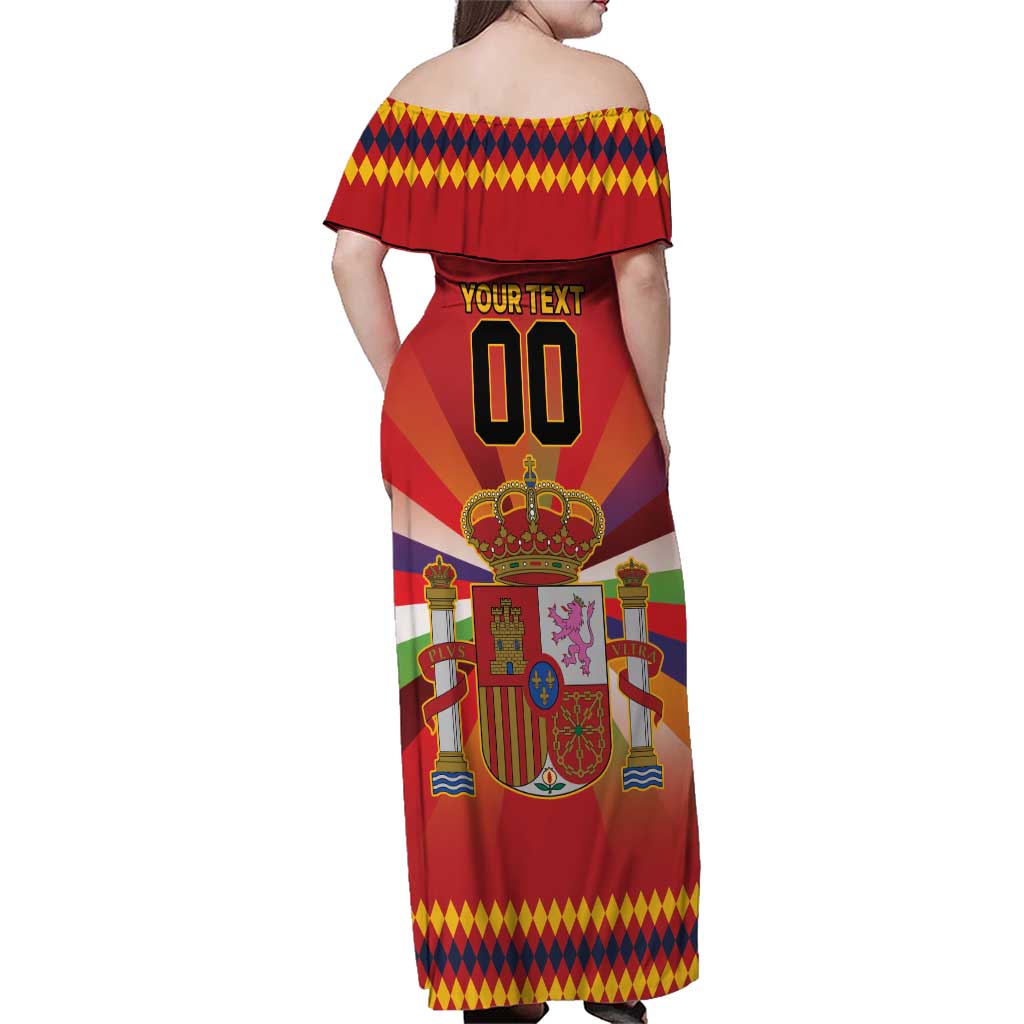 Custom Espana Campeon De Europa Family Matching Off Shoulder Maxi Dress and Hawaiian Shirt Spain History Champions LT9 - Wonder Print Shop