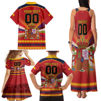 Custom Espana Campeon De Europa Family Matching Tank Maxi Dress and Hawaiian Shirt Spain History Champions - Wonder Print Shop