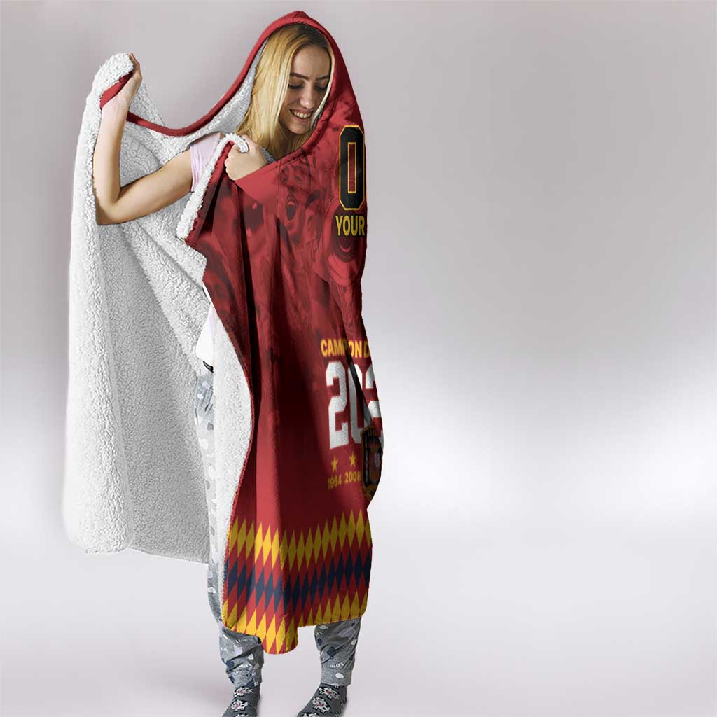 Custom Espana Campeon De Europa Hooded Blanket Spain History Champions