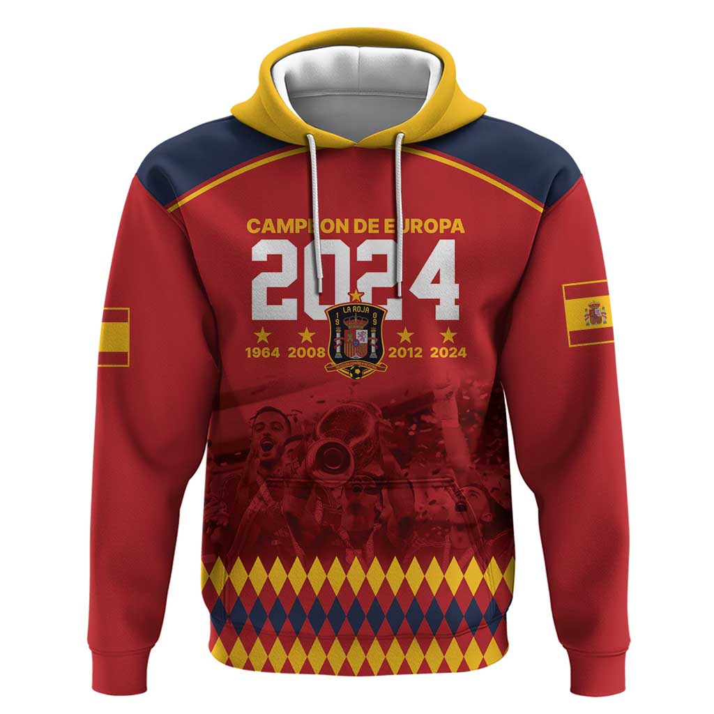 Custom Espana Campeon De Europa Hoodie Spain History Champions - Wonder Print Shop