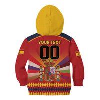 Custom Espana Campeon De Europa Kid Hoodie Spain History Champions - Wonder Print Shop