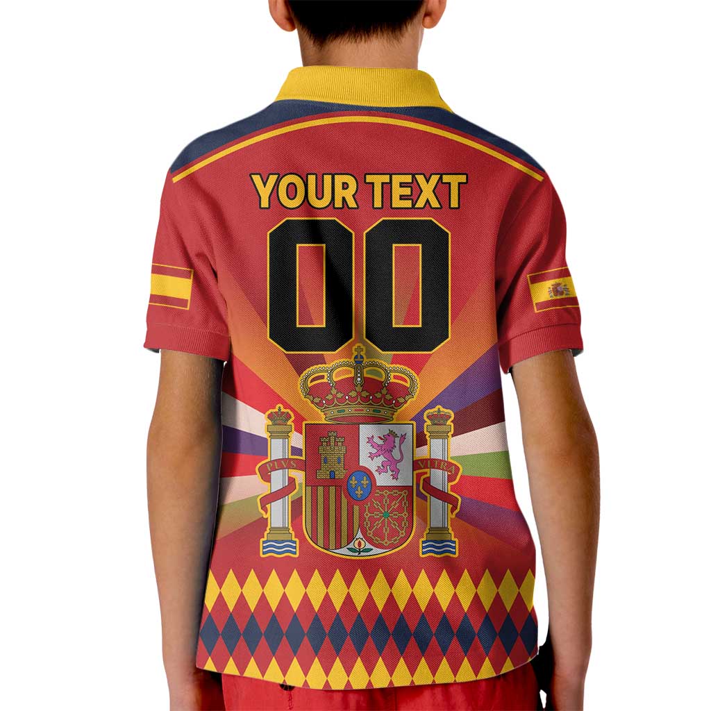 Custom Espana Campeon De Europa Kid Polo Shirt Spain History Champions - Wonder Print Shop
