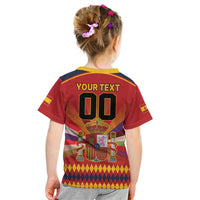 Custom Espana Campeon De Europa Kid T Shirt Spain History Champions - Wonder Print Shop