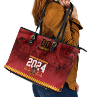 Custom Espana Campeon De Europa Leather Tote Bag Spain History Champions - Wonder Print Shop