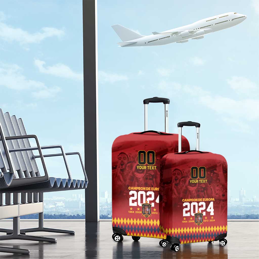 Custom Espana Campeon De Europa Luggage Cover Spain History Champions - Wonder Print Shop
