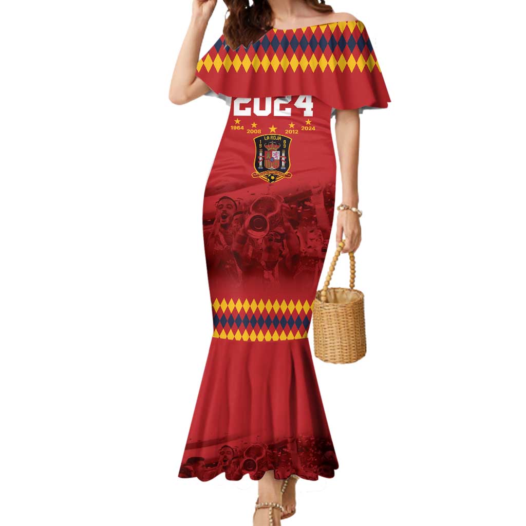 Custom Espana Campeon De Europa Mermaid Dress Spain History Champions - Wonder Print Shop