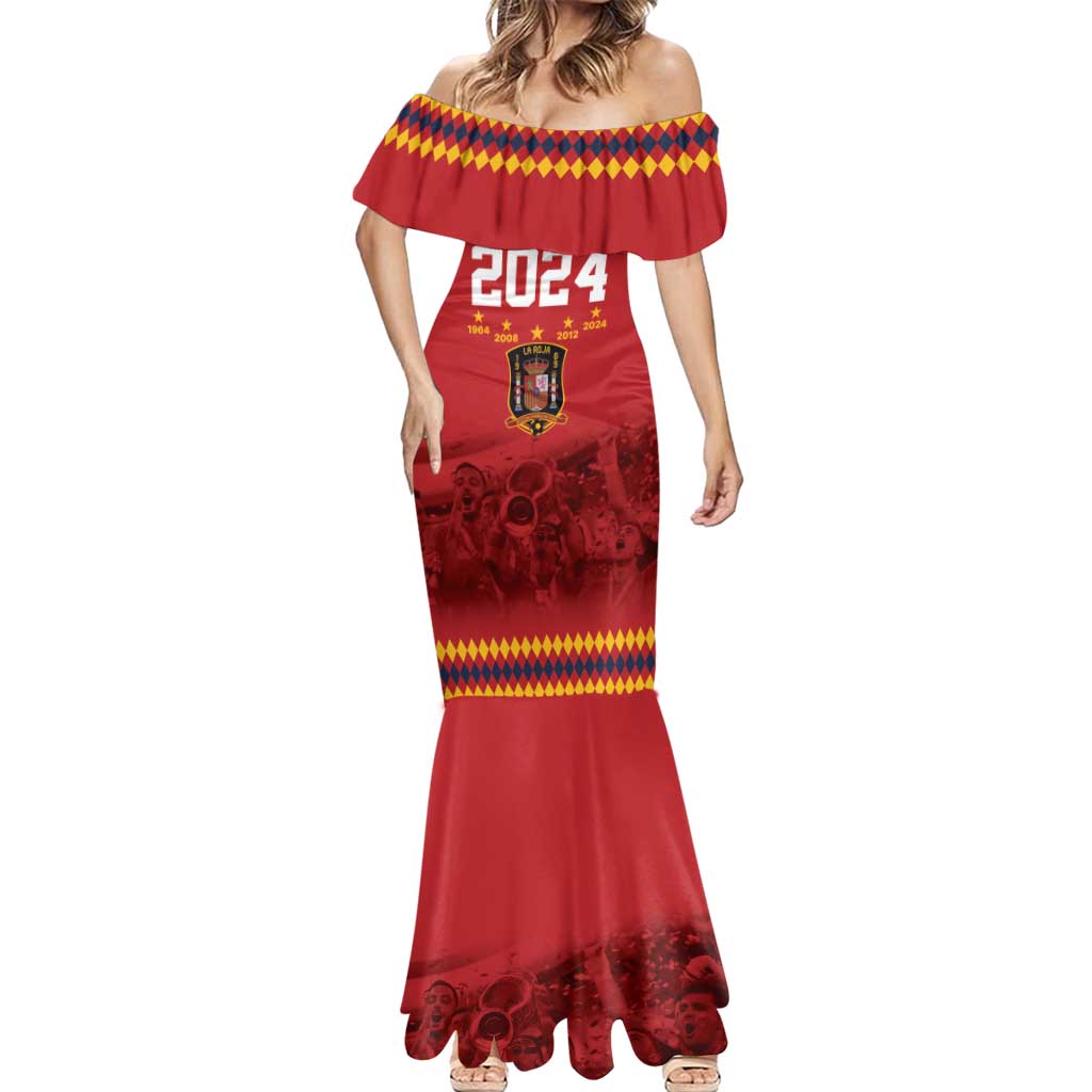 Custom Espana Campeon De Europa Mermaid Dress Spain History Champions - Wonder Print Shop