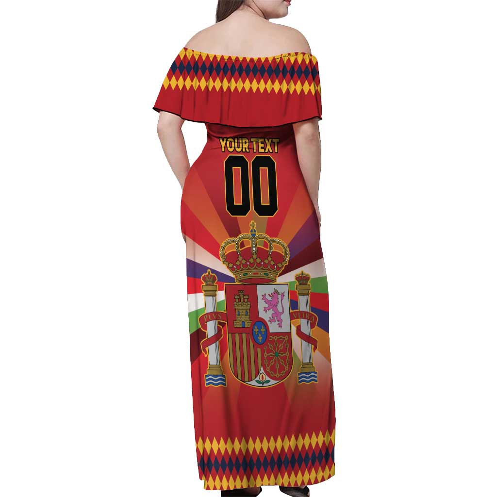 Custom Espana Campeon De Europa Off Shoulder Maxi Dress Spain History Champions - Wonder Print Shop