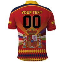 Custom Espana Campeon De Europa Polo Shirt Spain History Champions - Wonder Print Shop