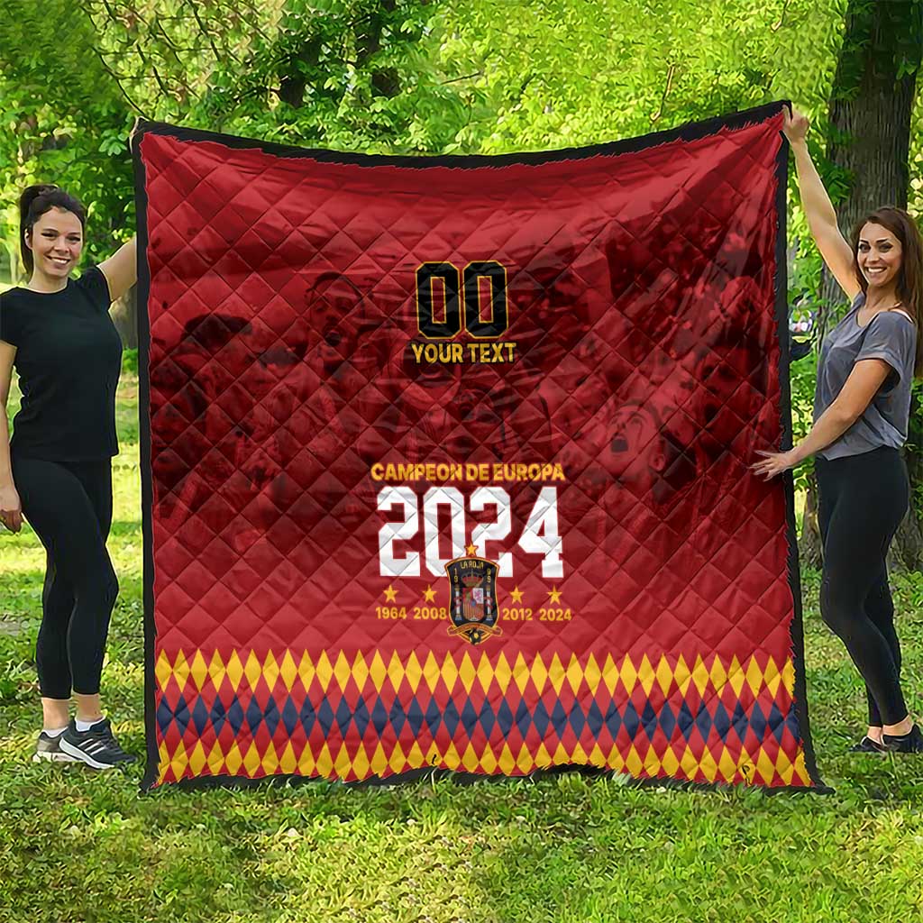 Custom Espana Campeon De Europa Quilt Spain History Champions - Wonder Print Shop