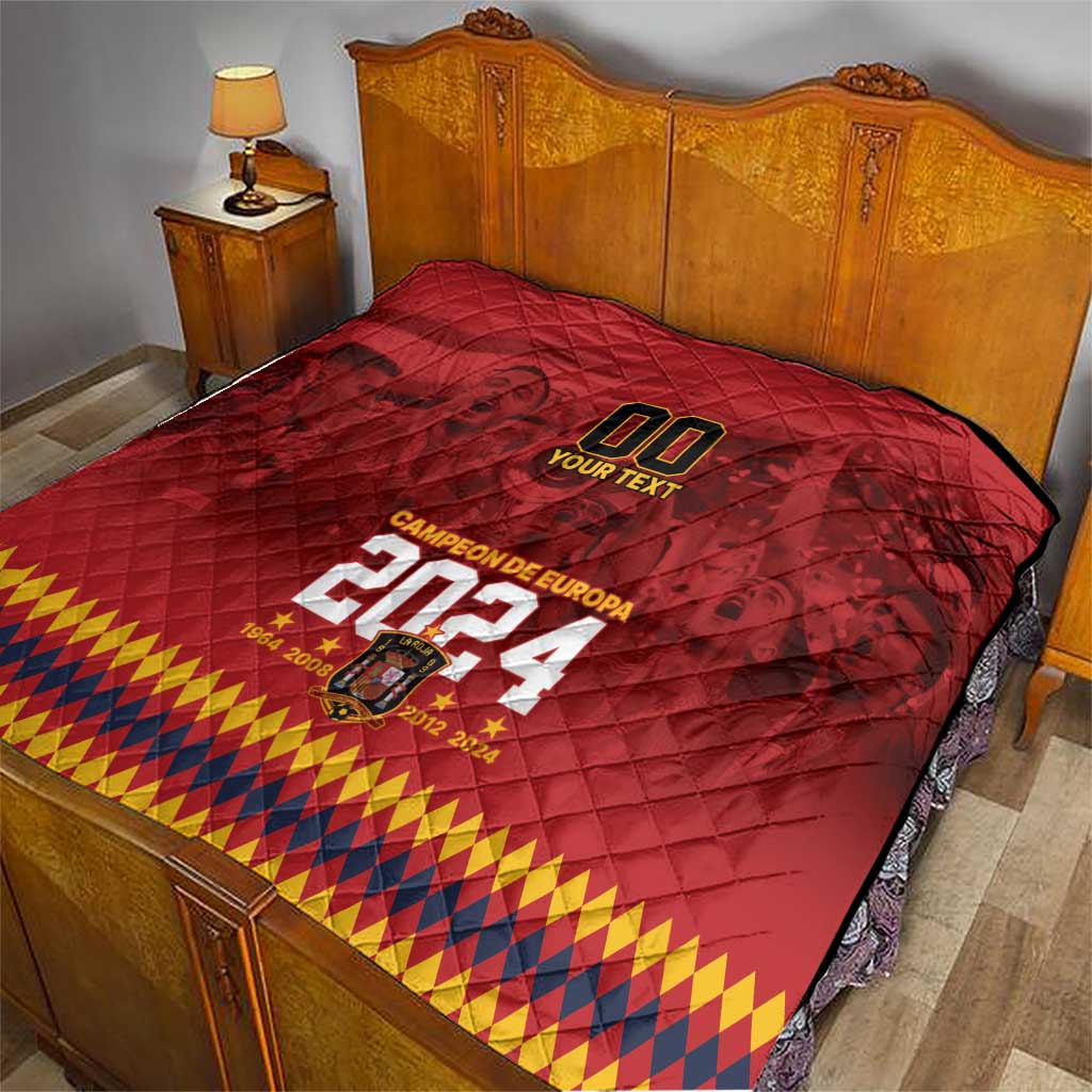 Custom Espana Campeon De Europa Quilt Spain History Champions - Wonder Print Shop