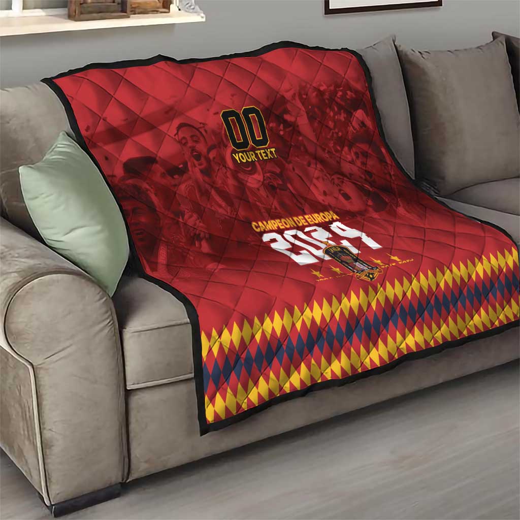 Custom Espana Campeon De Europa Quilt Spain History Champions - Wonder Print Shop