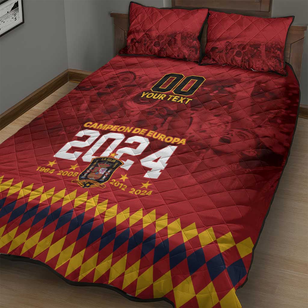 Custom Espana Campeon De Europa Quilt Bed Set Spain History Champions - Wonder Print Shop