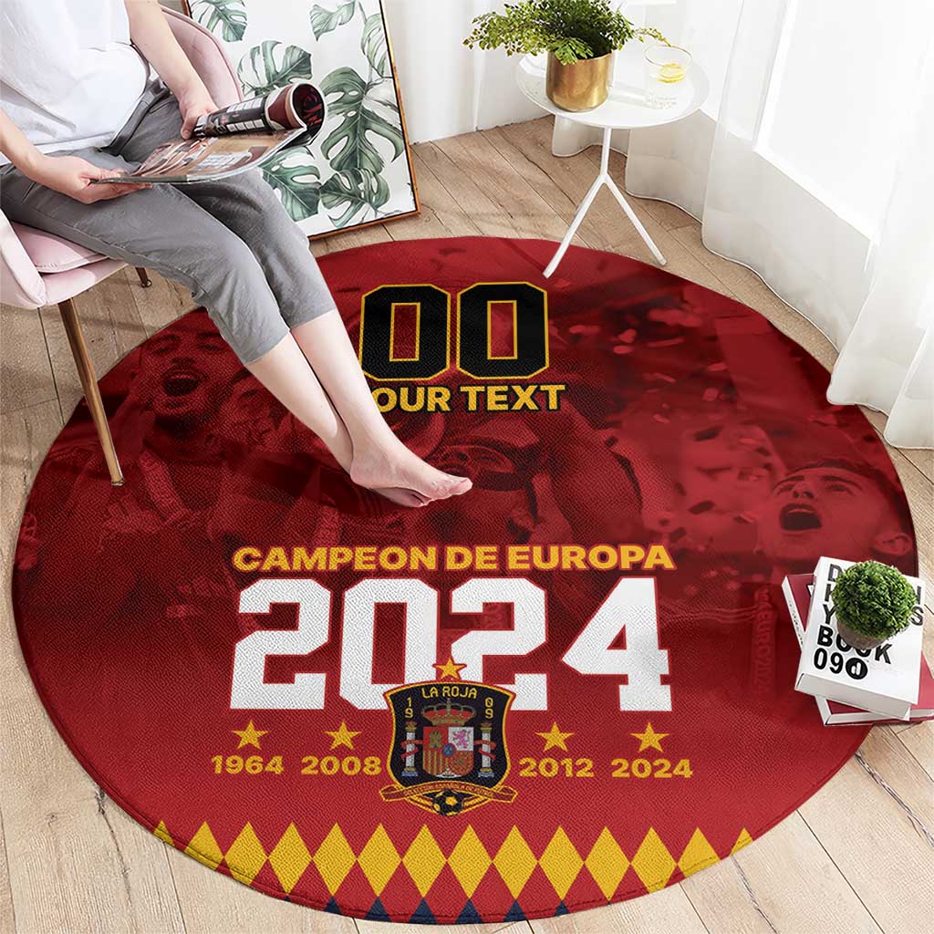Custom Espana Campeon De Europa Round Carpet Spain History Champions