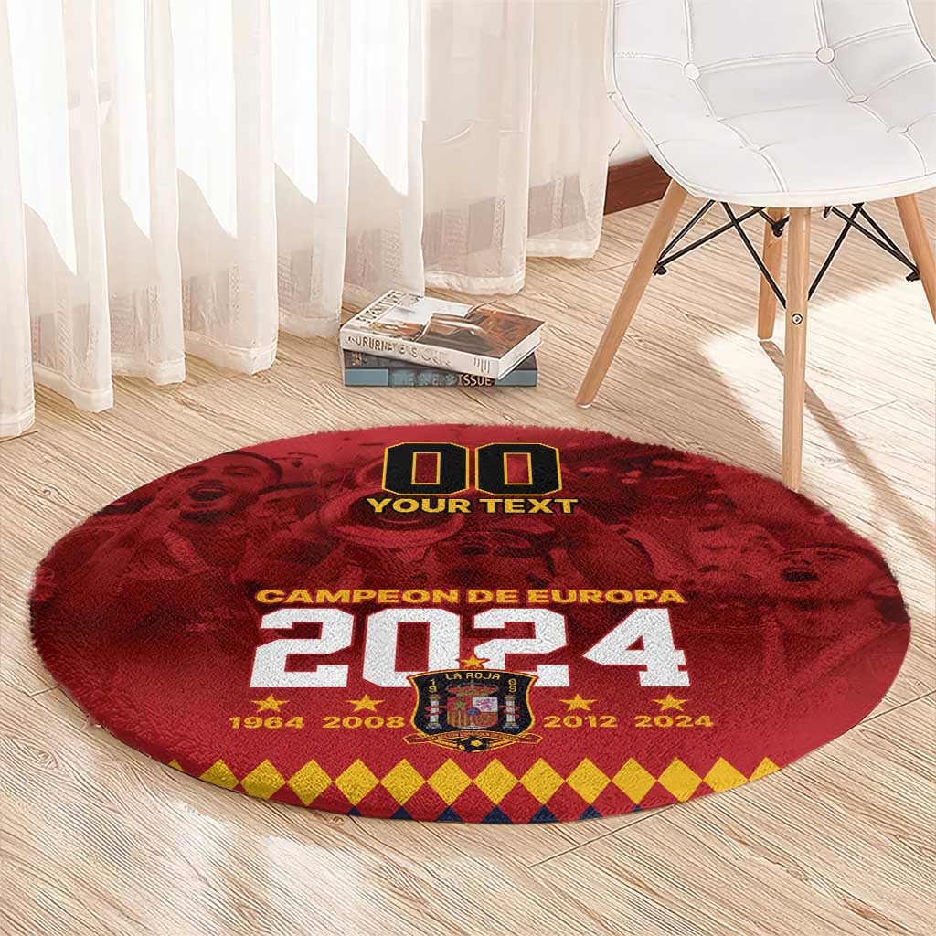 Custom Espana Campeon De Europa Round Carpet Spain History Champions