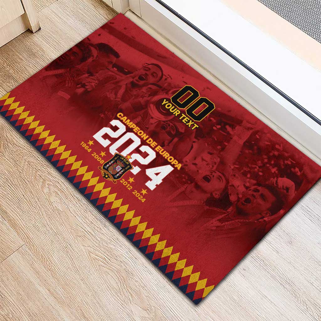 Custom Espana Campeon De Europa Rubber Doormat Spain History Champions - Wonder Print Shop