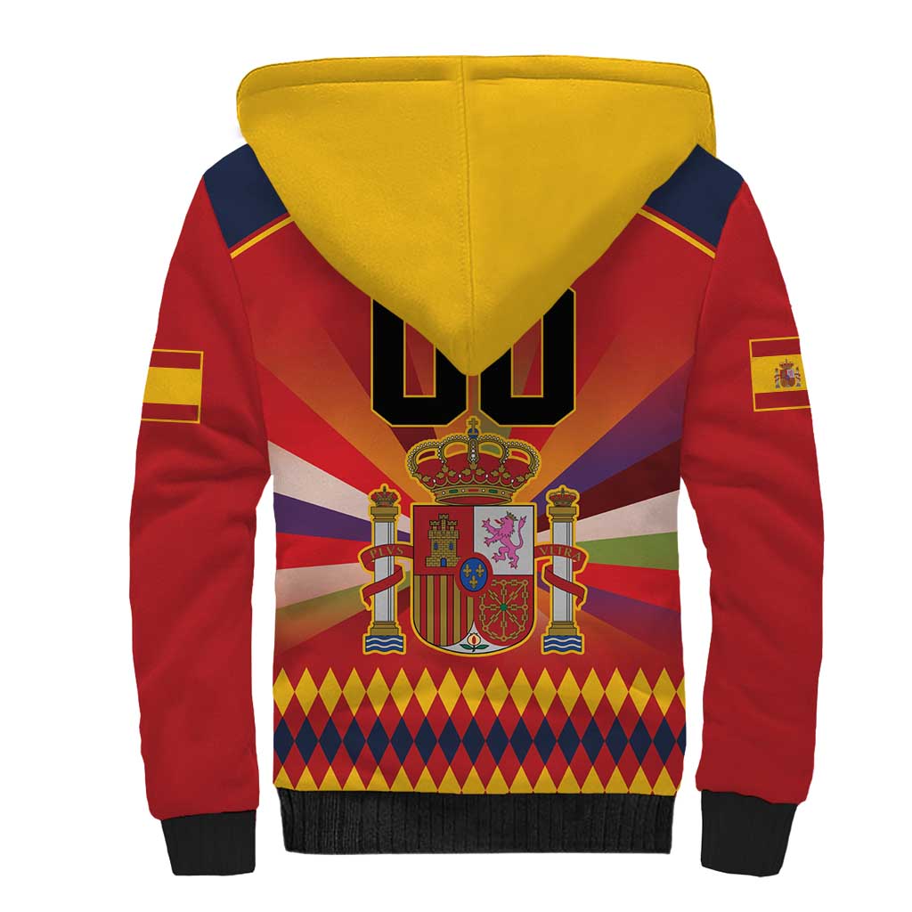 Custom Espana Campeon De Europa Sherpa Hoodie Spain History Champions - Wonder Print Shop