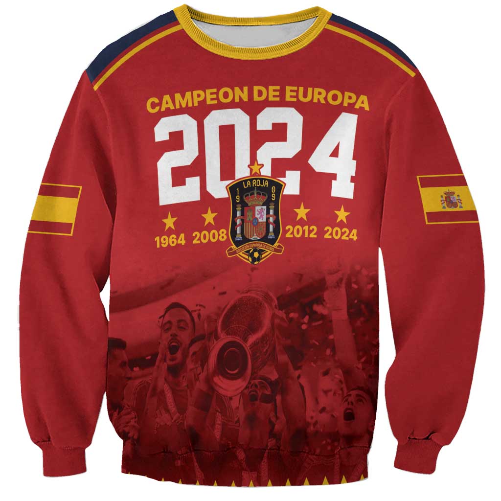 Custom Espana Campeon De Europa Sweatshirt Spain History Champions - Wonder Print Shop