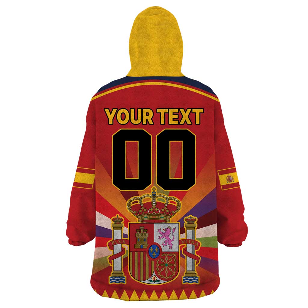 Custom Espana Campeon De Europa Wearable Blanket Hoodie Spain History Champions - Wonder Print Shop