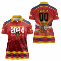Custom Espana Campeon De Europa Women Polo Shirt Spain History Champions - Wonder Print Shop