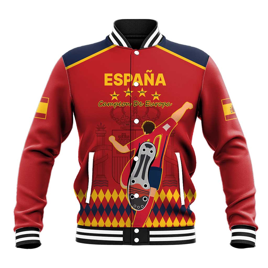 Custom Spain Euro 2024 Champions Baseball Jacket La Roja Campeon De Europa LT9 - Wonder Print Shop