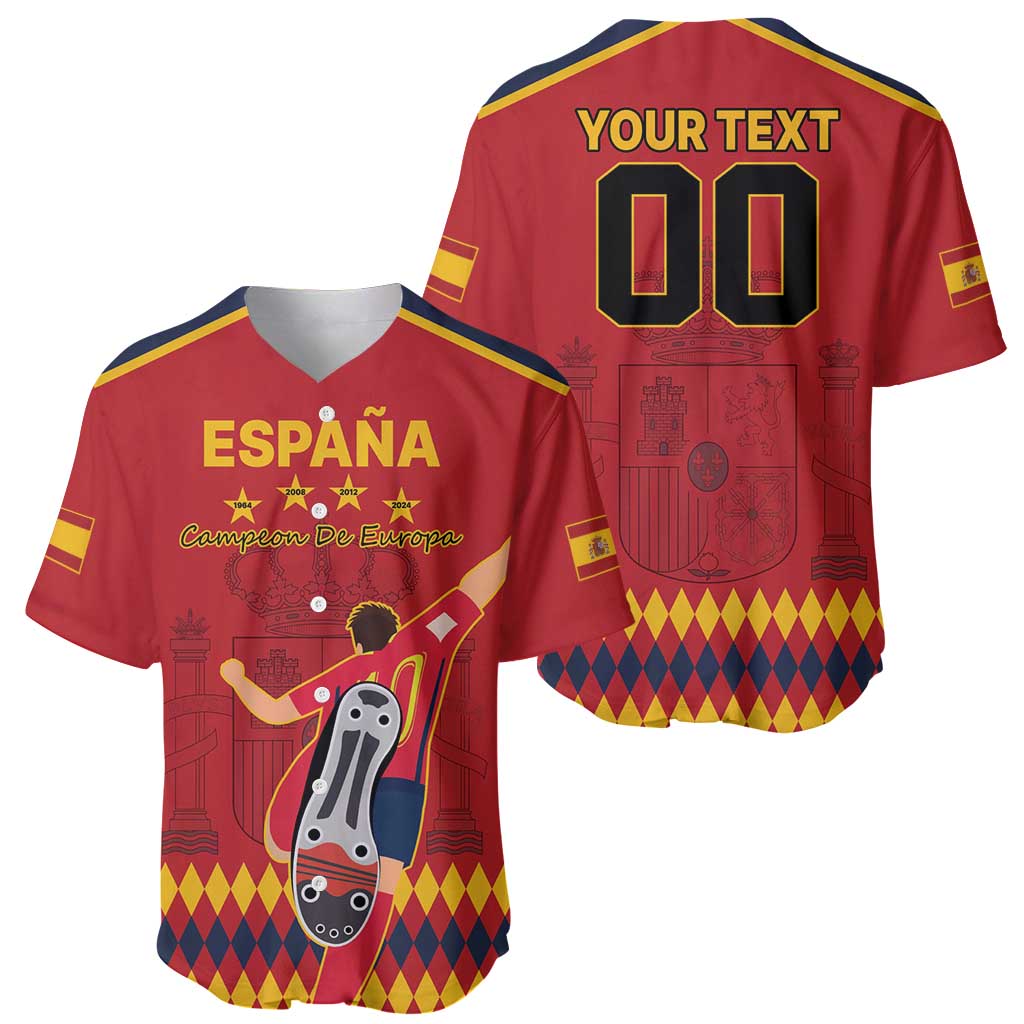 Custom Spain Euro 2024 Champions Baseball Jersey La Roja Campeon De Europa LT9 - Wonder Print Shop
