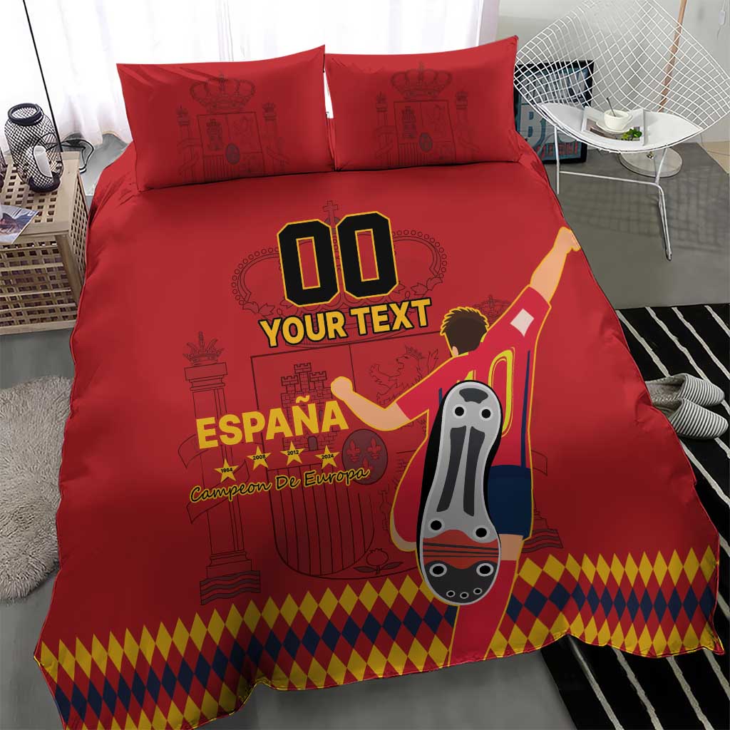 Custom Spain Euro 2024 Champions Bedding Set La Roja Campeon De Europa LT9 - Wonder Print Shop