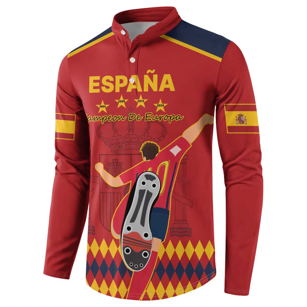 Custom Spain Euro 2024 Champions Button Sweatshirt La Roja Campeon De Europa LT9 - Wonder Print Shop