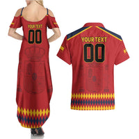 Custom Spain Euro 2024 Champions Couples Matching Summer Maxi Dress and Hawaiian Shirt La Roja Campeon De Europa LT9 - Wonder Print Shop