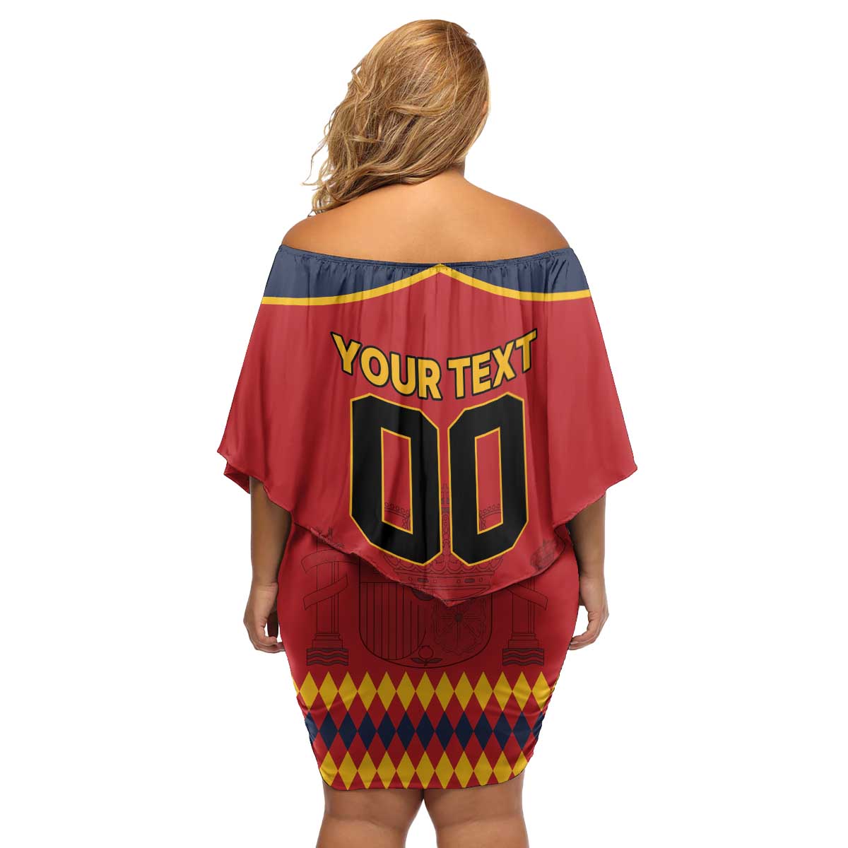 Custom Spain Euro 2024 Champions Family Matching Off Shoulder Short Dress and Hawaiian Shirt La Roja Campeon De Europa LT9 - Wonder Print Shop