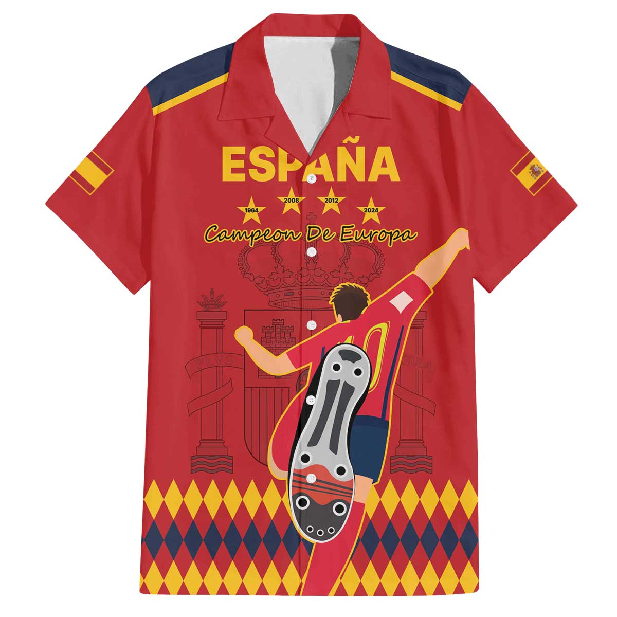 Custom Spain Euro 2024 Champions Family Matching Puletasi and Hawaiian Shirt La Roja Campeon De Europa - Wonder Print Shop