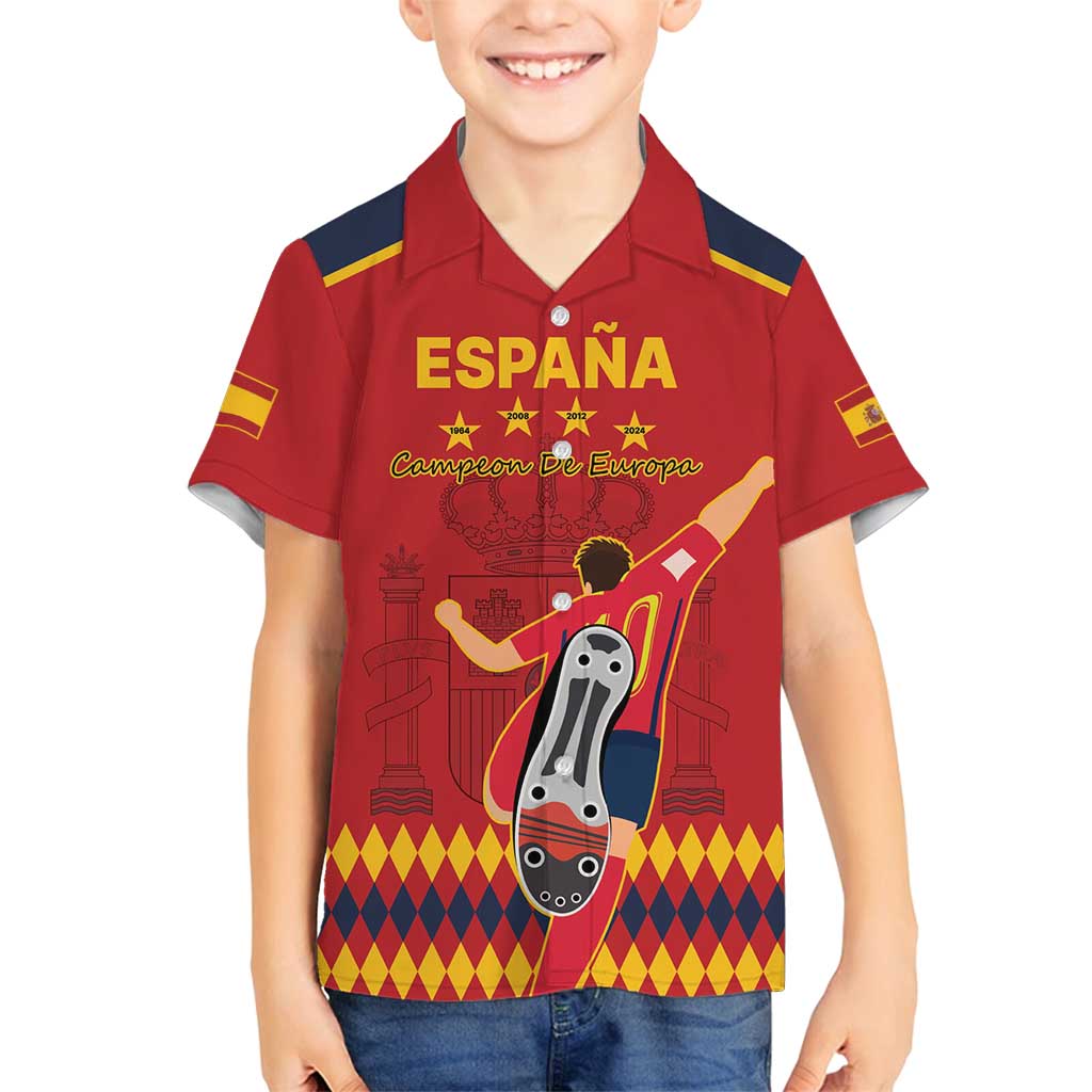 Custom Spain Euro 2024 Champions Family Matching Summer Maxi Dress and Hawaiian Shirt La Roja Campeon De Europa - Wonder Print Shop