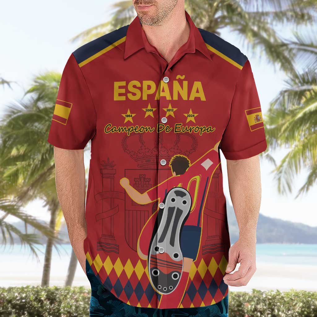 Custom Spain Euro 2024 Champions Hawaiian Shirt La Roja Campeon De Europa - Wonder Print Shop