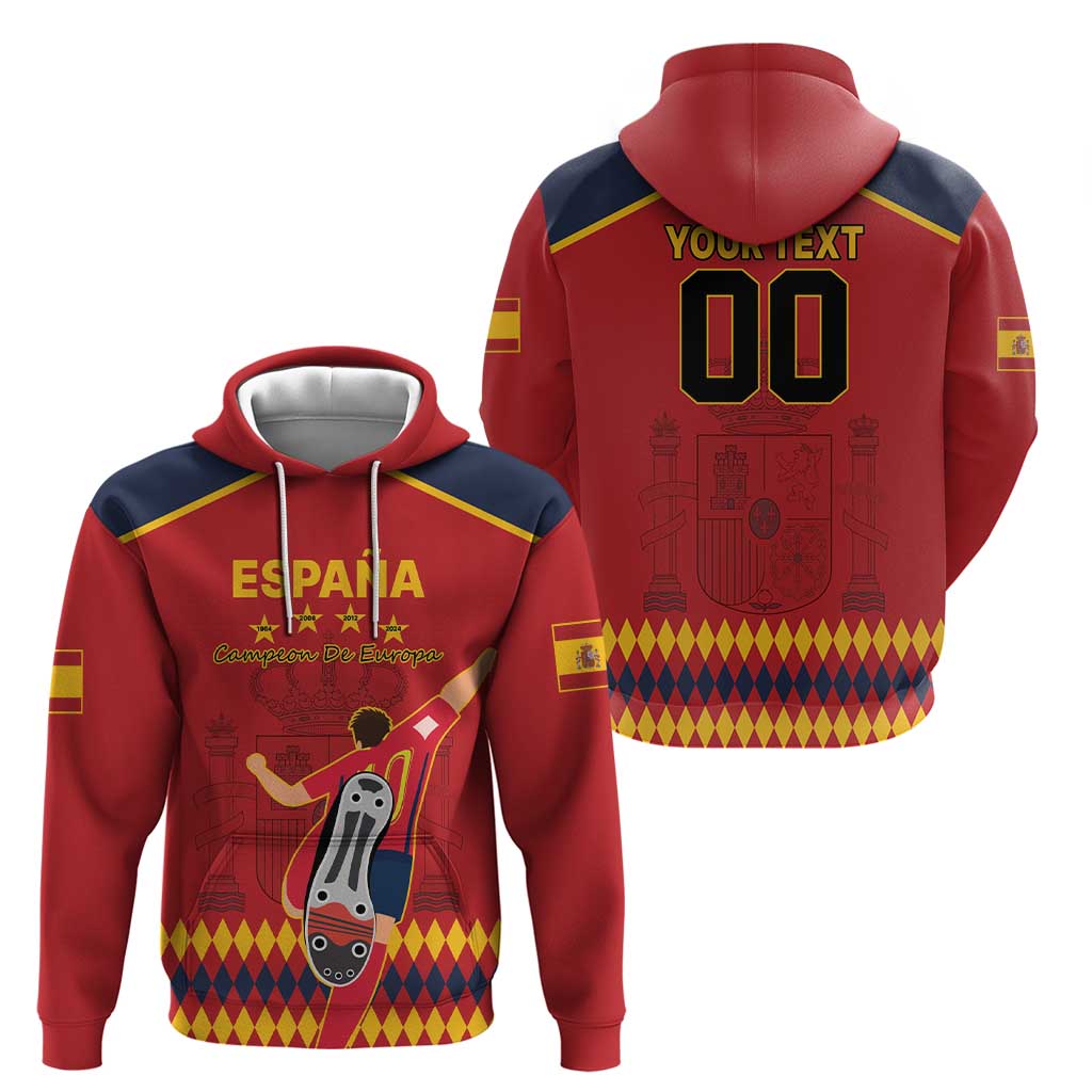 Custom Spain Euro 2024 Champions Hoodie La Roja Campeon De Europa - Wonder Print Shop