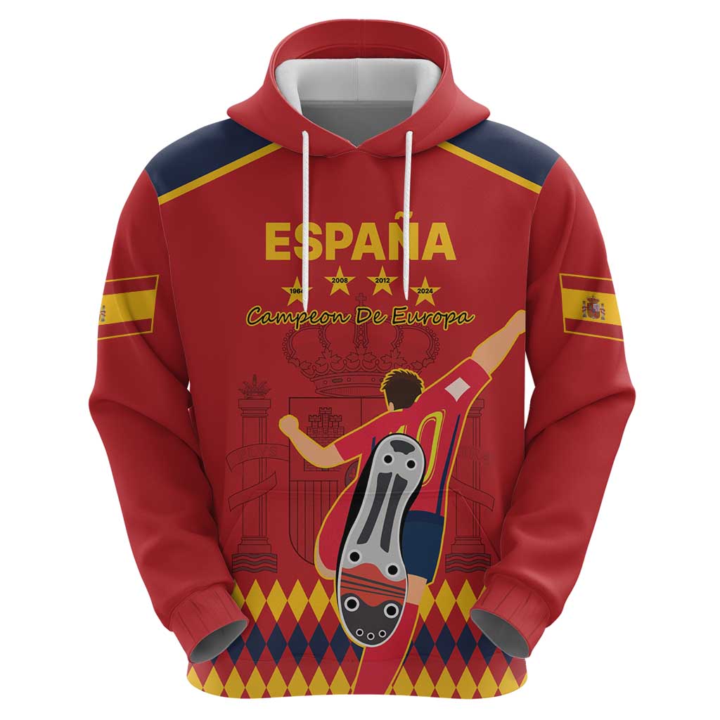 Custom Spain Euro 2024 Champions Hoodie La Roja Campeon De Europa - Wonder Print Shop