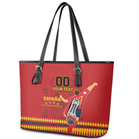 Custom Spain Euro 2024 Champions Leather Tote Bag La Roja Campeon De Europa - Wonder Print Shop