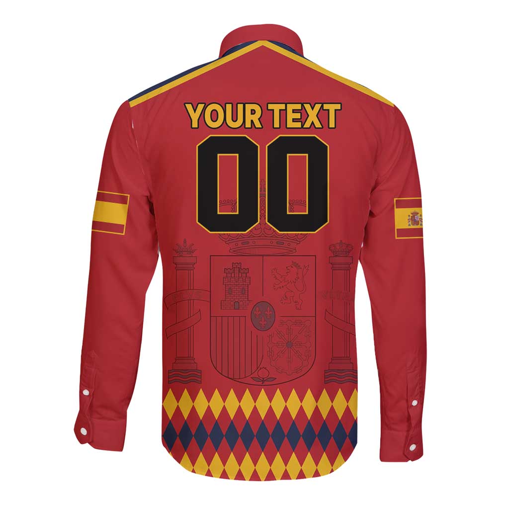 Custom Spain Euro 2024 Champions Long Sleeve Button Shirt La Roja Campeon De Europa - Wonder Print Shop
