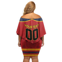 Custom Spain Euro 2024 Champions Off Shoulder Short Dress La Roja Campeon De Europa - Wonder Print Shop