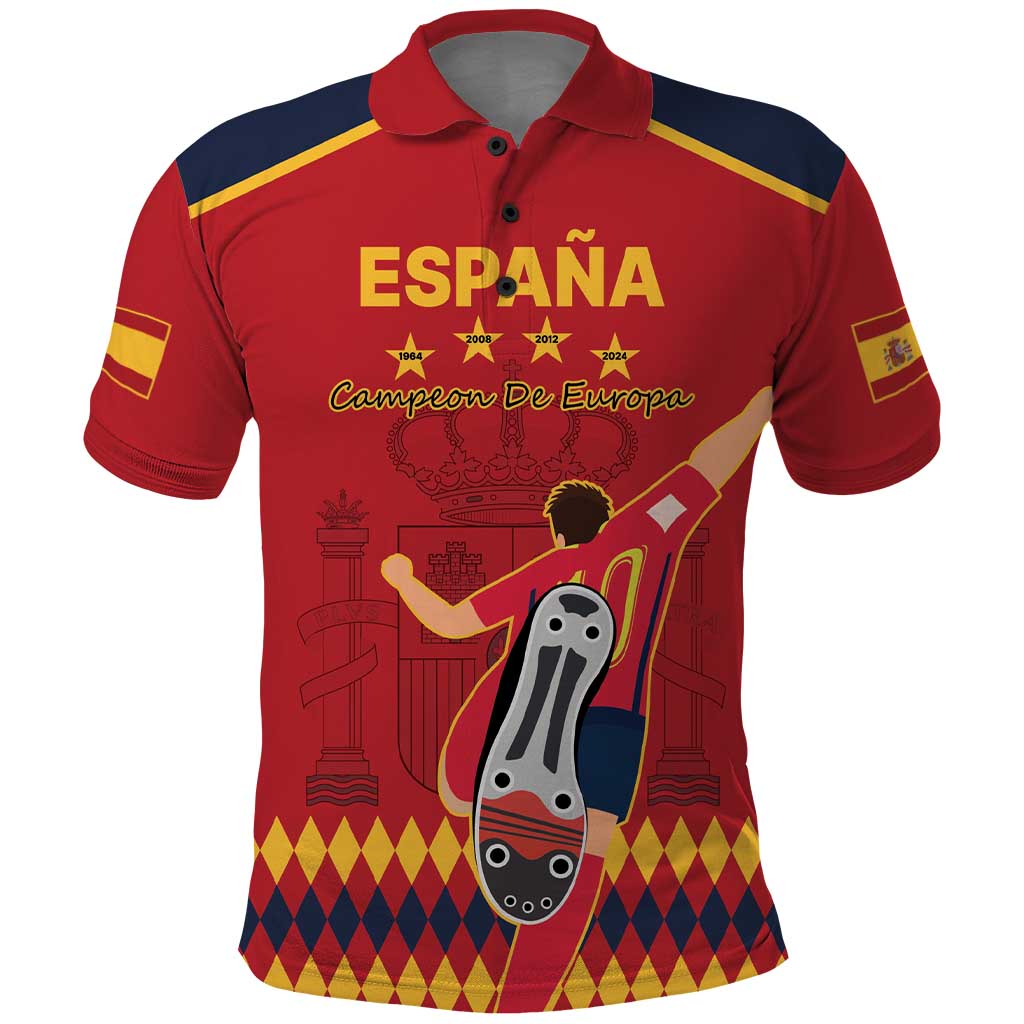 Custom Spain Euro 2024 Champions Polo Shirt La Roja Campeon De Europa - Wonder Print Shop