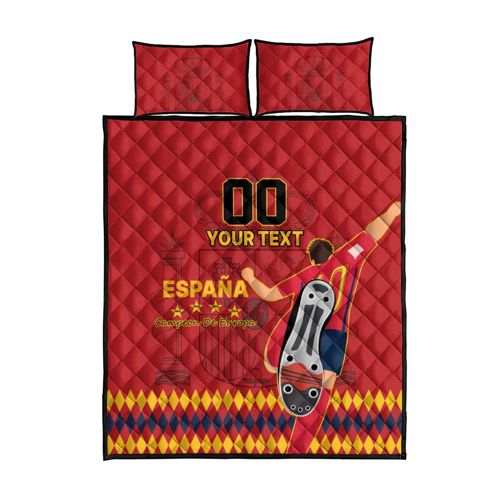 Custom Spain Euro 2024 Champions Quilt Bed Set La Roja Campeon De Europa - Wonder Print Shop
