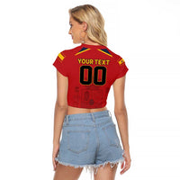 Custom Spain Euro 2024 Champions Raglan Cropped T Shirt La Roja Campeon De Europa - Wonder Print Shop