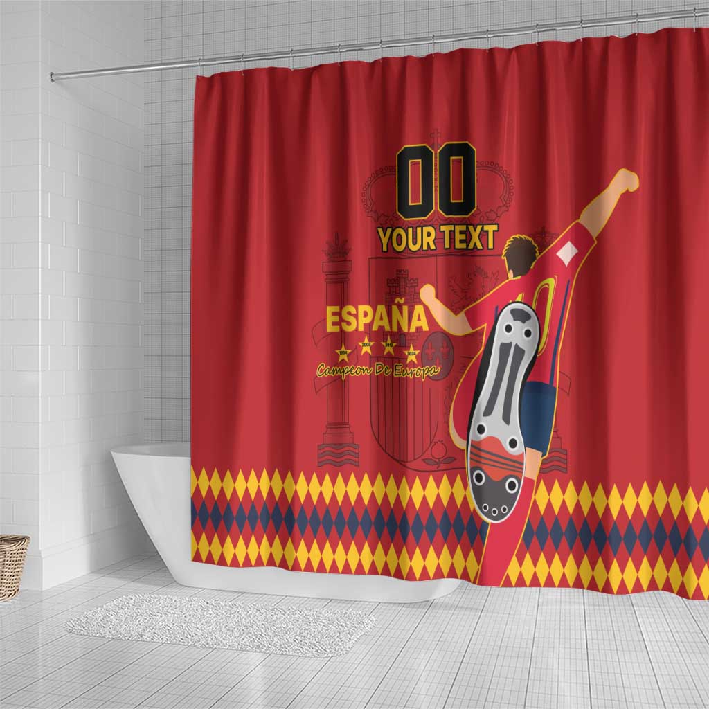 Custom Spain Euro 2024 Champions Shower Curtain La Roja Campeon De Europa